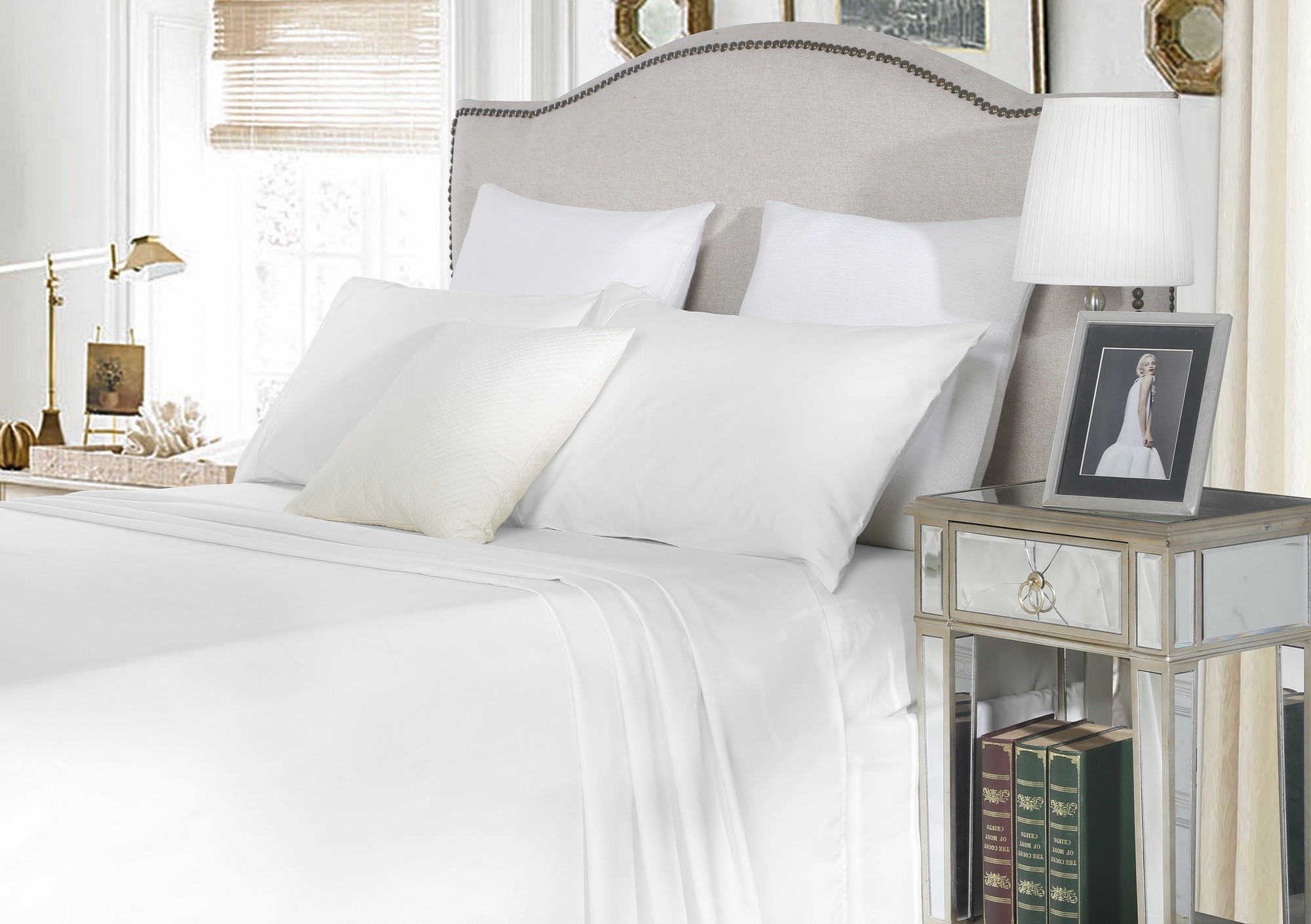 Luxury 1500TC Cotton King Sheet Sets White