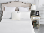 Luxury 1800TC Cotton Rich Single Sheet Sets White