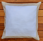 Pure Linen Cushion Cover 18"/45 x 45 cm Gray Border
